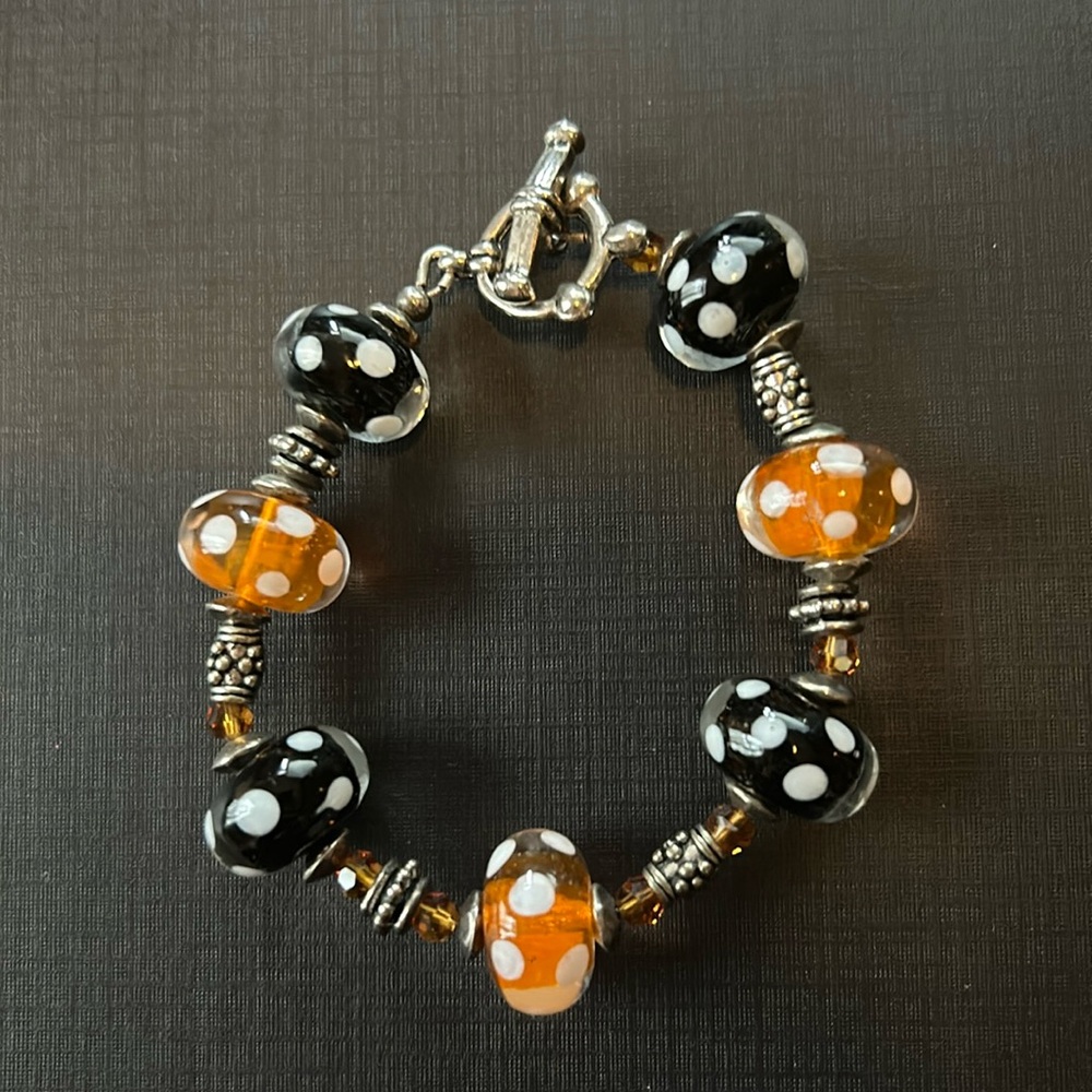 Italian Glass Beads Halloween Bracelet